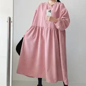 H스타일 OP)골지반오픈코듀로이원피스 겨울 OPS 드레스 골덴 데일리룩 빅사이즈 원피스