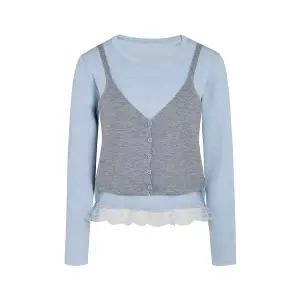 [JJ지고트](대구신세계)뷔스티에 셋업 밑단 레이스 가디건 GS2N1PO211