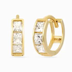 갤러리아 18K 솔리드 큐빅 링귀걸이