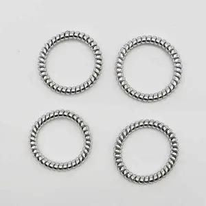 머리끈 스프링 고무 고무줄 여성 꽈배기 은색