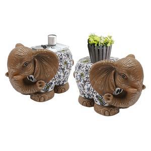Giciashop 2 PCS 엘리펀트 가든 스툴, 14.96인치 야외/실내 좌석 및 홈 파티오용 엔드 테이블 장식 스툴