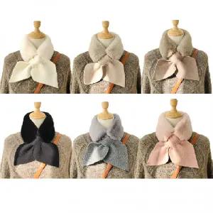 나프커 페이크퍼 목도리 넥워머 리본 고리 니트 간절기 겨울 머플러 방한 페이크밍크 털목도리 퍼목도리