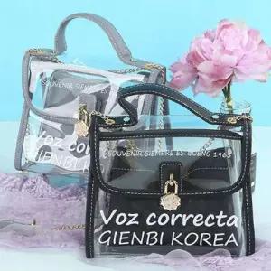 여름 비치 투명 핸드백 여성 미니 파우치 크로스백 W6E6327