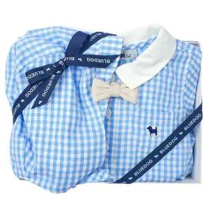 갤러리아 (출산백일돌축하)BL)미니체크 보타이 바디수트(46113-604-05)