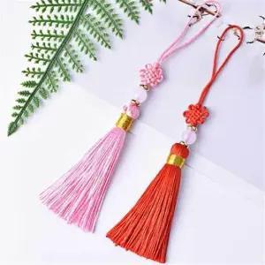 손매듭 노리개 짧은 회색 민트