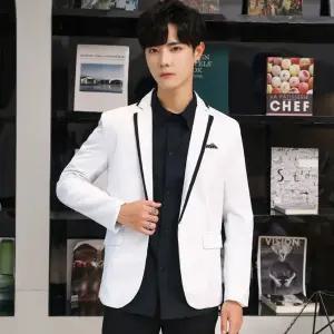 남성 자켓 해결 A. 우븐 린넨 흰색, 가수 남자 고민 중형 마이 콤비 무대