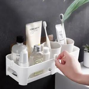 욕실 정리 화장실 화장대 수납장 소품 정리함 부착식 다용도선반 선반