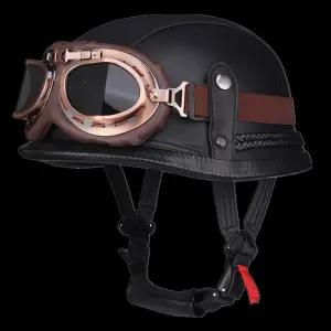 레트로 클래식 오토바이 바이크 블랙 헬멧 고글 할리 반모