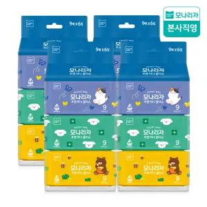 모나리자 휴대용 포켓 미니 물티슈 9매*6입 4팩