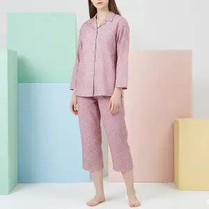 [롯데백화점]와코루 고급스러운 디자인 순면 기하학 나염 여성 홈웨어 파자마 세트 (WPAA206W)