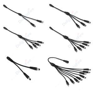 DC 전원 분배기 케이블 5.5mm 2.1mm 1 ~ 2/3/4/5/6 웨이 어댑터 LED 스트립 조명 CCTV 카메라 용 12V 연장