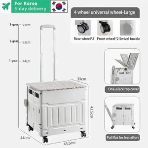 야외 접이식 손으로 밀린 캠핑 카트 야채 바구니 풀백 쇼핑 왜건