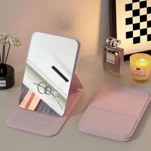 WL 휴대용 접이식 사각 예쁜 손 거울 포켓 미러 핑크 WFLN04F
