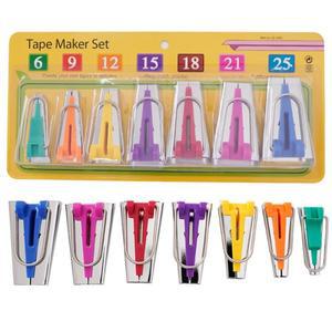 7 크기 패브릭 바이어스 테이프 메이커 세트 6-25MM 바인딩 도구 바느질 퀼트 용품 DIY 공예 패치 워크 테