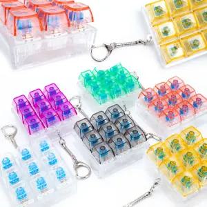 프리미엄 투명 딸깍이 키링 9구 키캡 키보드 열쇠고리 선물