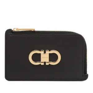 페라가모 골드 로고 라운디드 코너 가죽 카드지갑 789911 221075002