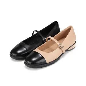바바라 양가죽 투톤 메리제인 플랫 2color_BBI147