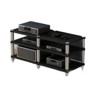 오디오장 오디오 장식장 2단 TV 셋탑박스 호두색 라이트 모던 월넛 유리 원목 받침대