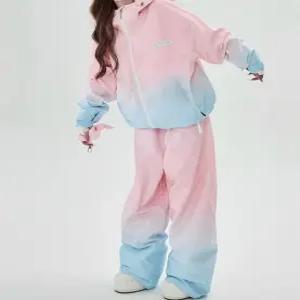 핑크스키복세트 여성보드복세트 방수 방풍 여자보드복