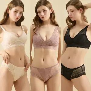 라보라 레이스 브라렛 노라인 팬티 6종세트 (CR+DPK+BK)