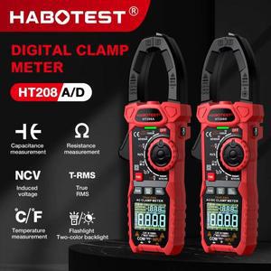 HABOTEST HT208 클램프 미터 1000A 1000V AC DC True RMS 디지털 클램프 미터 Amperimetrica 커패시턴스 온
