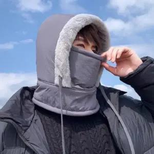 겨울방한용품 혹한기용 모자 남녀공용 올인원패딩 방한 패딩 올인원 후드넥워머