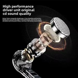 지능형 터치 이어폰 HIFI 소음 감소 스테레오 블랙-A51I