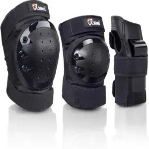 롤러 인라인 스케이팅 스쿠터 스케이트보드를 위한 JBM 성인 및 무릎 보호대 팔꿈치 패드 손목