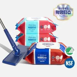 [혁명티슈][공식] L2 혁명티슈 청소물티슈 물걸레 청소포 가정용 60매 + 강력 30매 + 밀대 1개