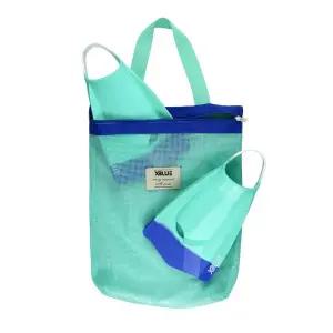 [엑스블루]2026년 수영훈련용 숏핀+숏핀백 테로 실리콘 오픈힐핀 오리발 엑스블루 남녀공용 민트블루