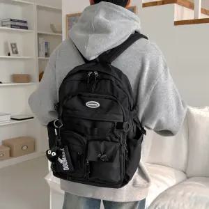 유닛 가벼운 나일론 백팩 대용량 보부상 학생 책가방 포켓키링 세트
