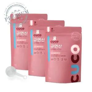 [CUCO]한내음 구연산 1kg 프리미엄 오스트리아산 X 3개 가습기 세척 물때 청소 섬유유연제