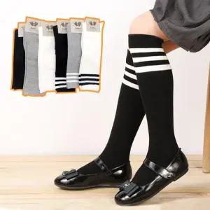 [룽스]아동 어린이 무지 학생양말 라인 니삭스 1켤레