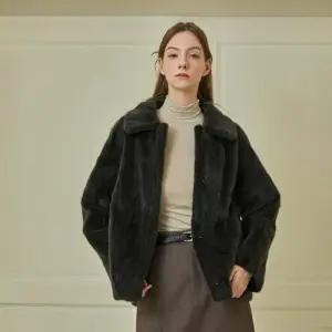 명절특가 [정가 299,000원][유로컬렉션]밍크 스탠카라 포그 하프 코트