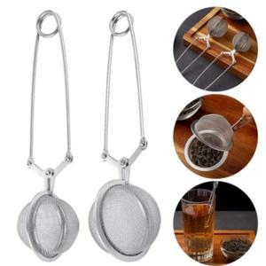 스테인리스 스틸 스푼 티볼 인퓨저 필터 스퀴즈 리프 허브 메쉬 스트레이너 티 손잡이 포함 실버