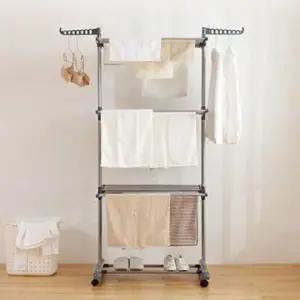 이동식 빨래 건조대 대형 걸이대 튼튼한 아파트 빨래건조대 (WFKI1TA)