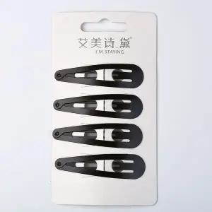 [에이치플러스몰]WL 블랙 기본 물방울 똑딱핀 4P