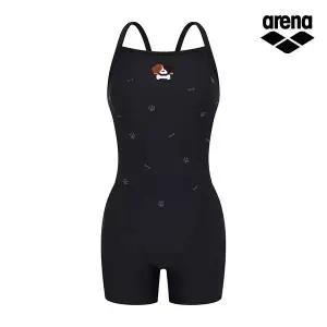 [아레나수영복] 컬리팜 3부 반신 드롭백 A6SL1CE03BLK