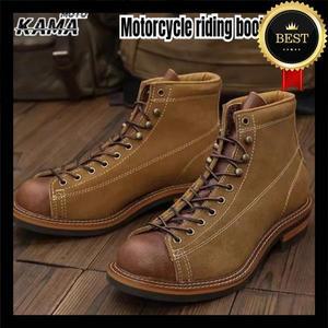 소가죽 하이킹 신발 남성용 트레킹 부츠 영국식 캐주얼 스니커즈 두꺼운 밑창 모터사이클