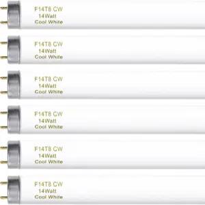 코니데케 15인치 T8 형광등 4100K 14와트 F14T8 /CW 14W 형광관 G13 중간 베이스 650루멘 6팩