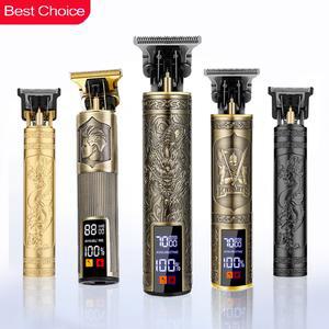 신제품 T9 프로페셔널 헤어 트리머/액세서리 | 휴대용 전기 USB 0mm 발드 페이드 커팅 머신 남성용 가정용 이발기