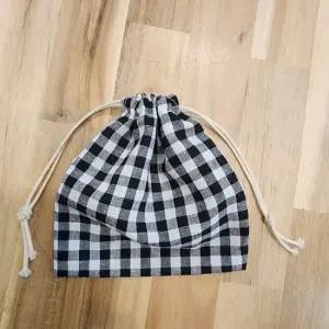 블랙 체크 수납 파우치 다용도 고방 소지품 정리 스트링