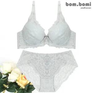 [봄보미] 그리드 레이스 볼륨업 브라팬티2종세트/그레이