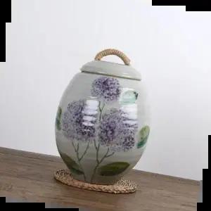 도자기쌀독 보라수국 쌀독 쌀항아리 쌀통 10kg