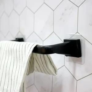 (24cm) 벽 부착식 수건 타올 걸이 거치대 /부착/무타공/다용도/타월/행주/주방/욕실/화장실/벽면/도어/거치