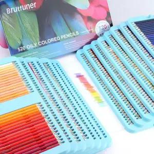 프로 오일리 색연필 520색 세트 생생한 색감의 아티스트용 소프트 코어 드로잉 스케치 쉐이딩에 이상적