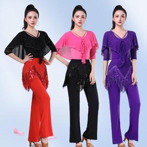사교댄스복 여성 라인 바 댄스복 모던 방송 왈츠 세트 댄스옷