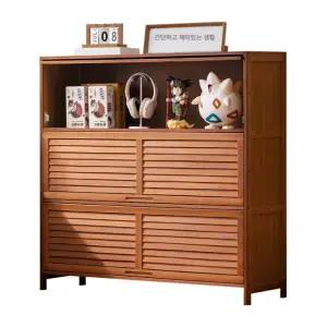 다층 정리함 거실 다용도 인형 진열장 침실 간편 수납 정리 티 컬러 4단 110cm