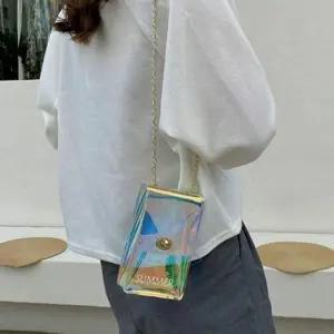 캐주얼 인기 여성 여행 미니 감성 크로스 백 투명 핸-WFI1IP8