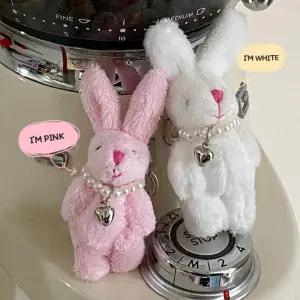 진주목걸이 미니 토끼 인형 키링 모음